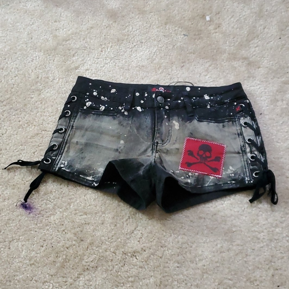 Royal bones lace up shorts